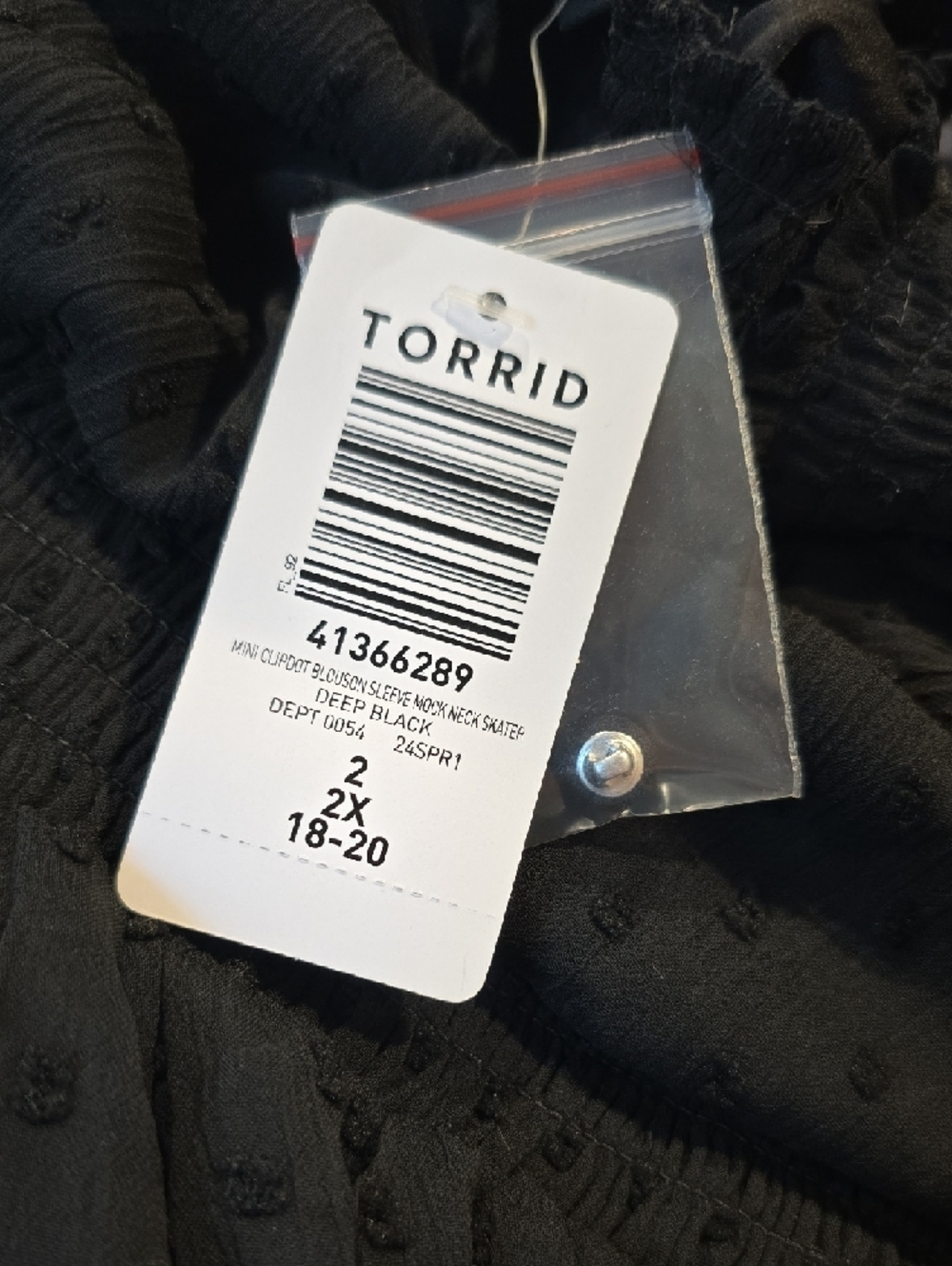 Torrid GOTH Black Blousen Sleeve Dress - Picture 4 of 4